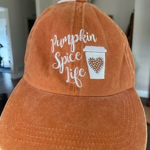 David and Young Orange 'Pumpkin Spice Life' Hat NWT